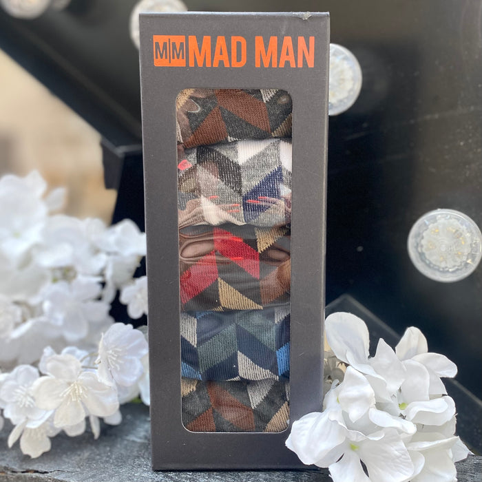 5 Piece Herringbone Boxed Socks