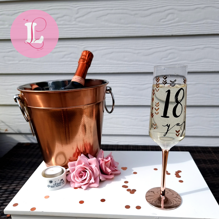 Luxe Birthday Champagne Flute - 18.  Yay