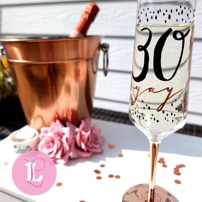 Luxe Birthday Champagne Flute - 30 yay