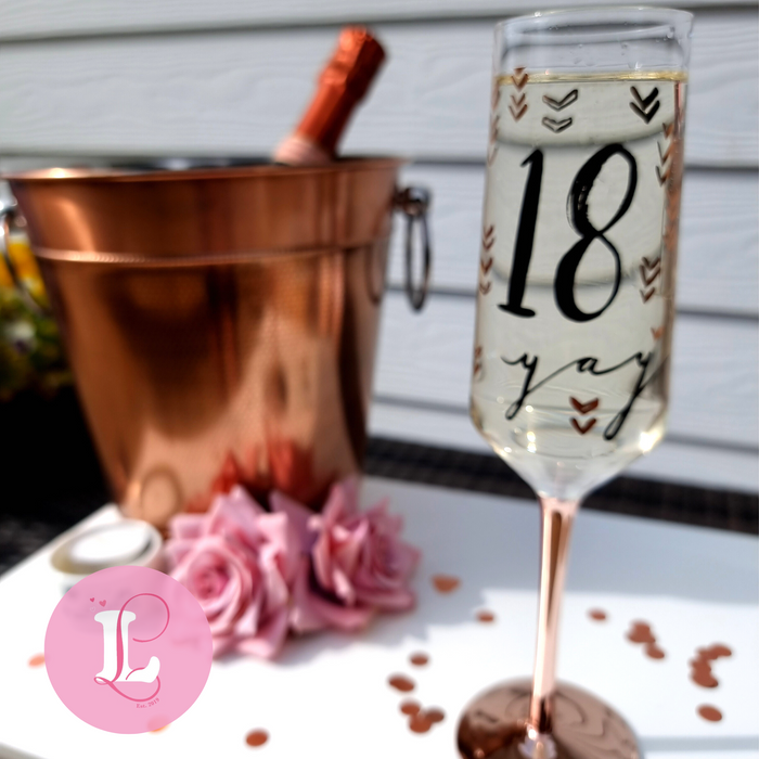 Luxe Birthday Champagne Flute - 18.  Yay