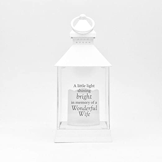 Thoughts Of You White Memorial Lantern - Wife