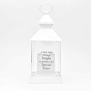 Thoughts Of You White Memorial Lantern - Sister