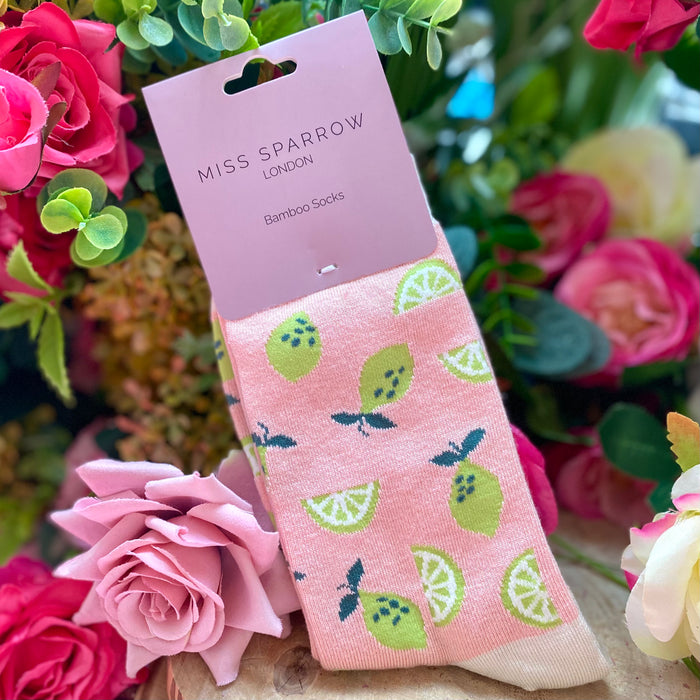 Miss Sparrow Bamboo Socks - Limes