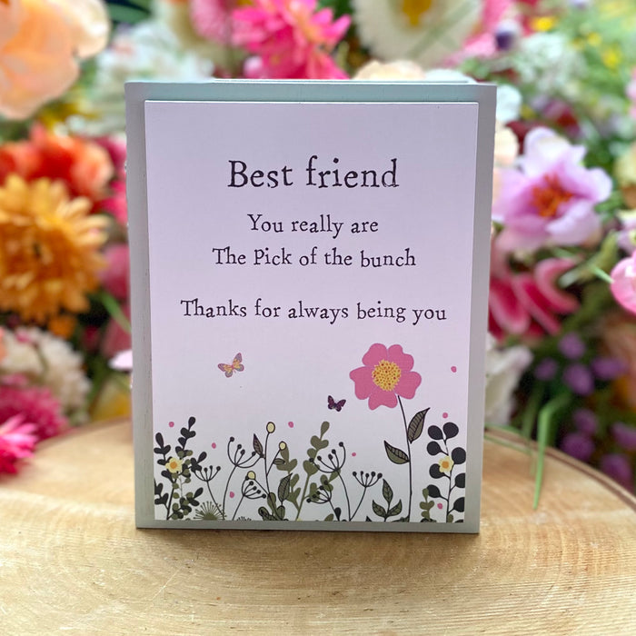 Grey Wooden Best Friend Plaque
