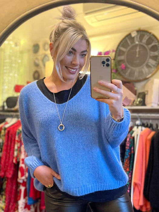 Mohair Jumper - Cornflower Blue