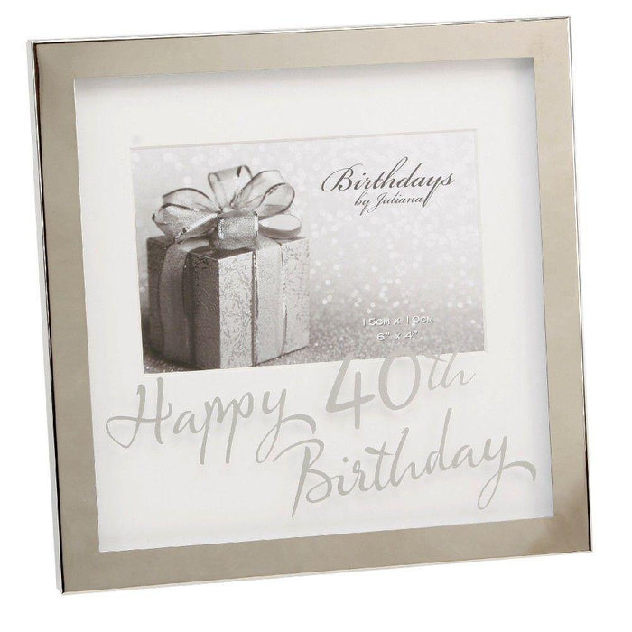 6" X 4" - Birthdays By Juliana Silverplated Box Frame - 40th - The Olive Branch & Lovely Libby's