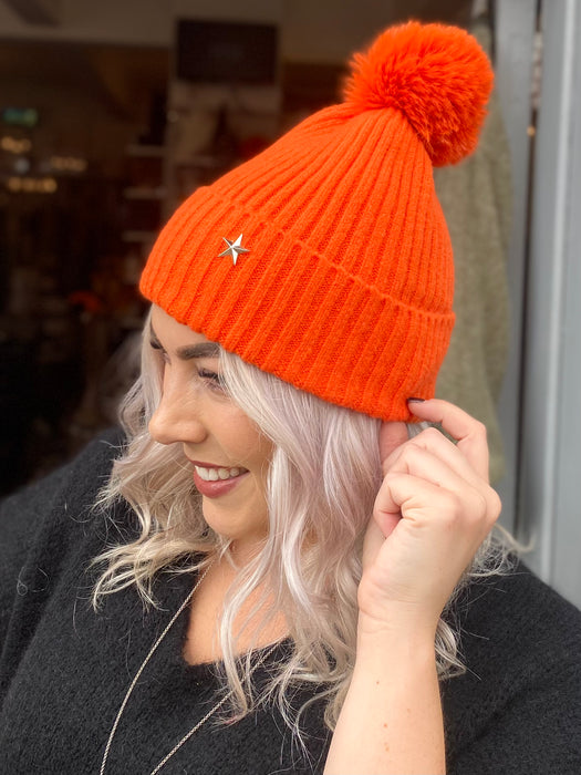 Pom Pom Hat - Orange