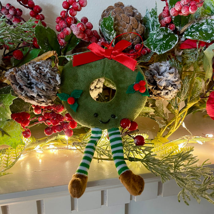 Christmas Wreath Softie - Green Legs