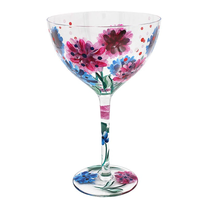 Handpainted Cocktail Glass by Lynsey Johnstone - Hydrangeas