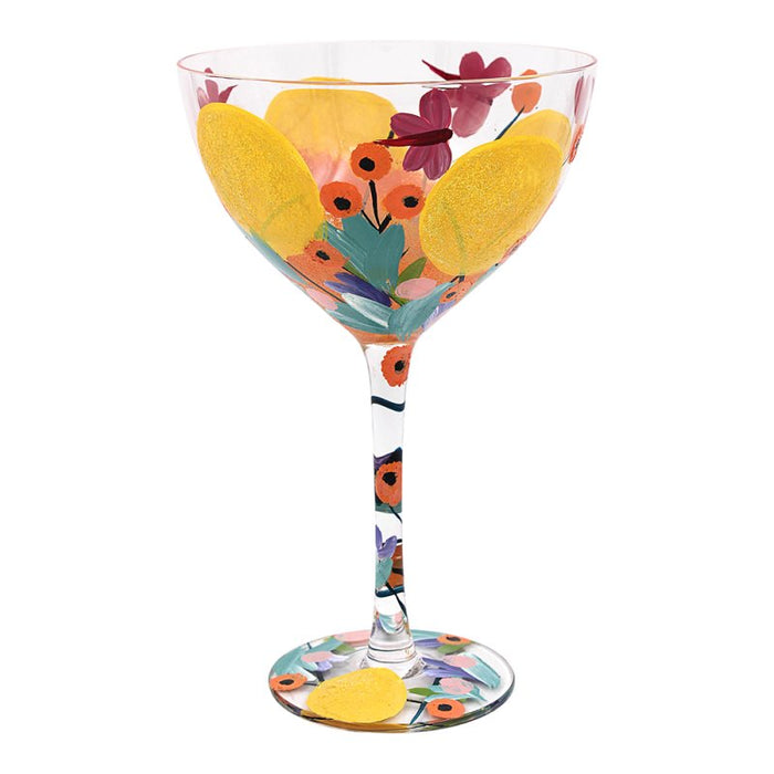 Handpainted Cocktail Glass by Lynsey Johnstone - Sunshine Delight