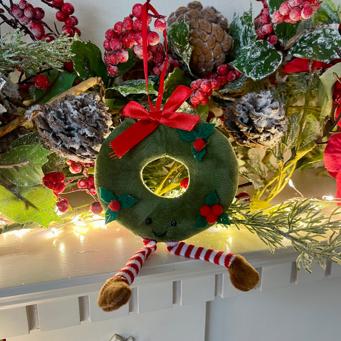 Christmas Wreath Softie - Red Legs