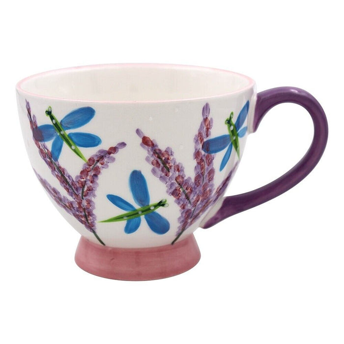 Handpainted Fine China Mug by Lynsey Johnstone - Dragonflies & Lavender