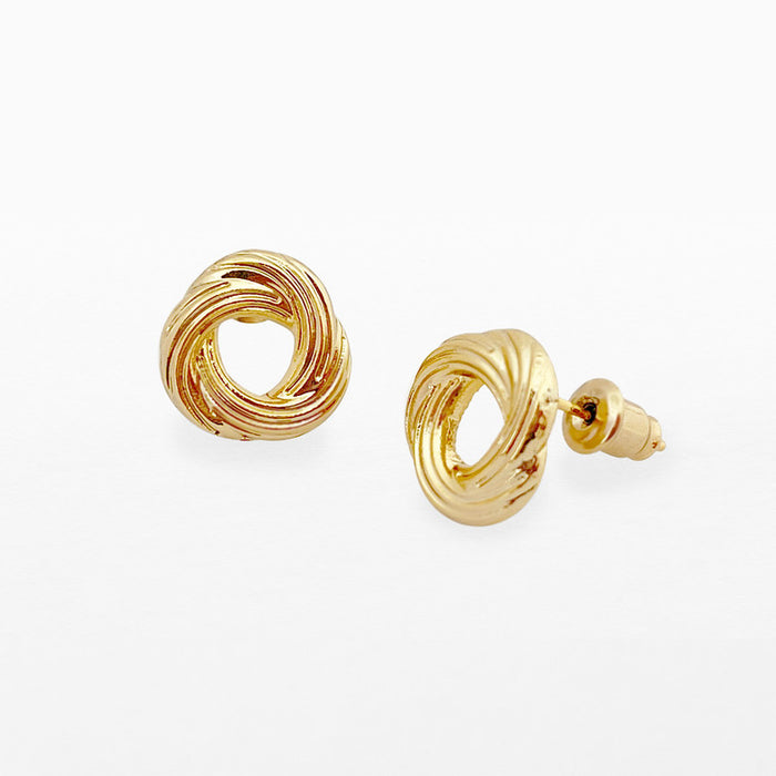 Gold Knot Stud Earrings by Life Charms