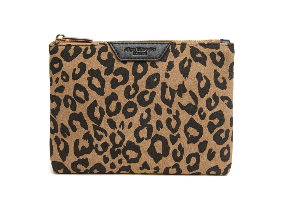 Dark Leopard Print Pouch by Alice Wheeler
