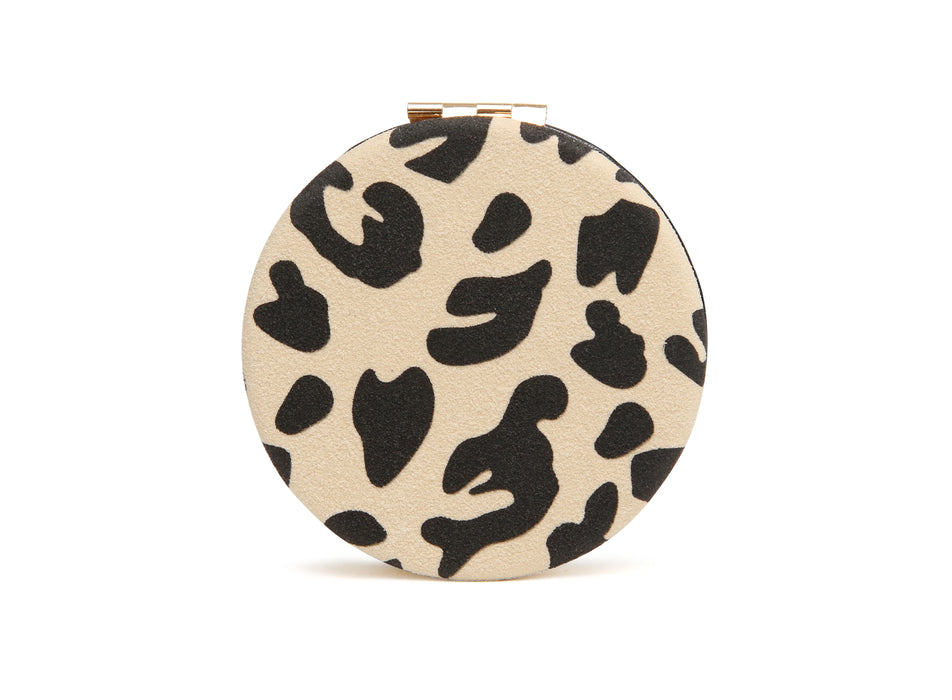 Light Leopard Print Compact Mirror by Alice Wheeler