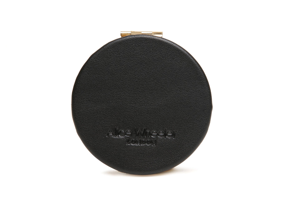 Dark Leopard Print Compact Mirror by Alice Wheeler