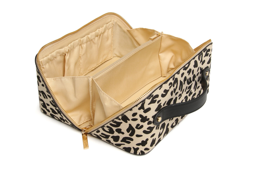 Light Leopard Print Cosmetic Case by Alice Wheeler