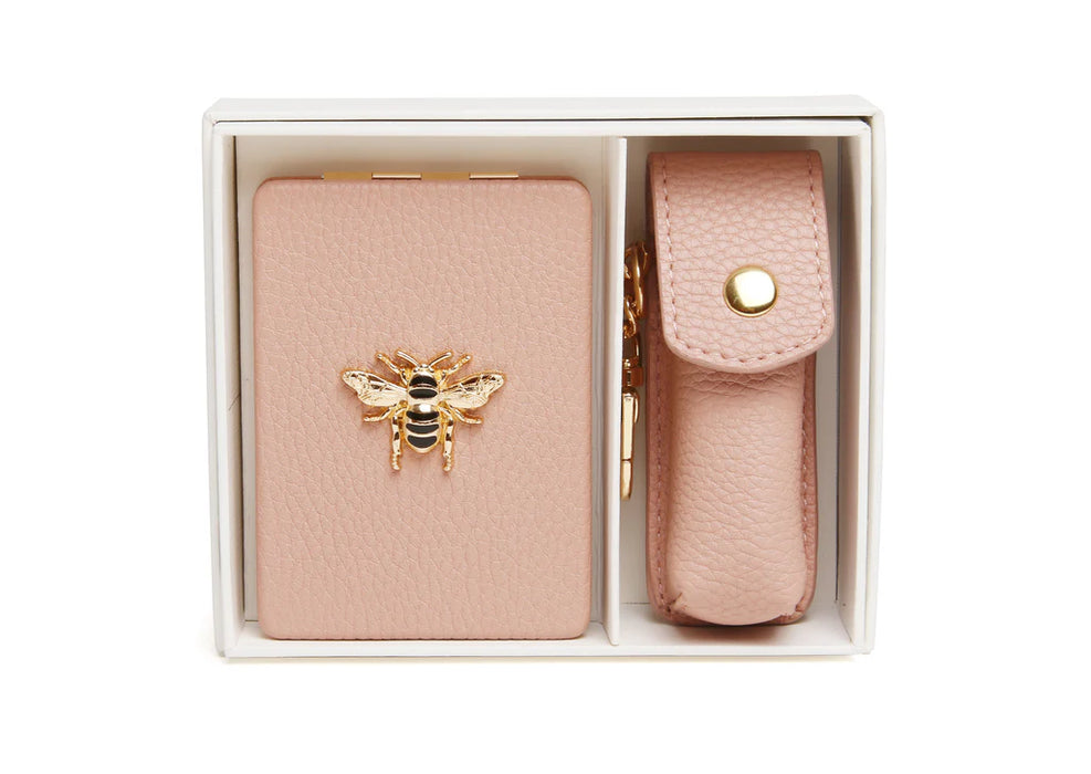 Lipstick Compact Pink - Oblong Compact Mirror & Lipstick Holder Gift Set — Lovely Libby's