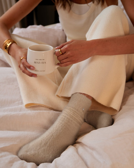 Katie Loxton Gift Boxed Fluffy Snug Socks - Taupe