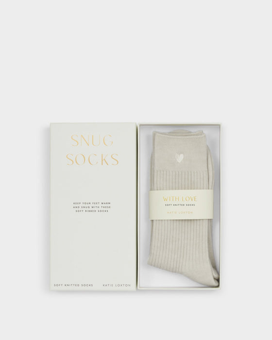 Katie Loxton Gift Boxed Heart Socks - Off White