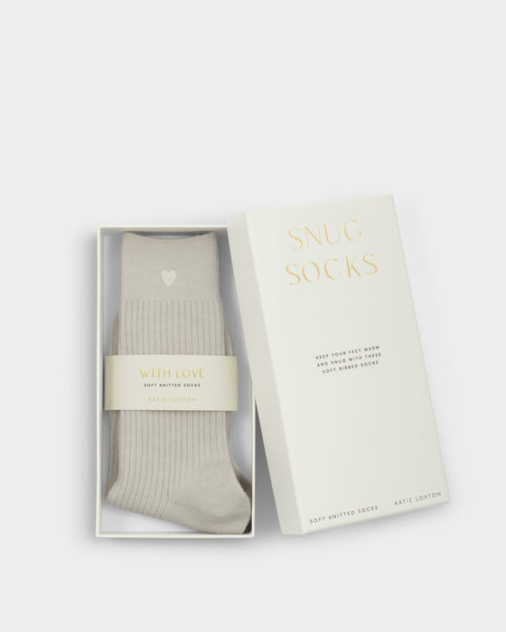 Katie Loxton Gift Boxed Heart Socks - Off White