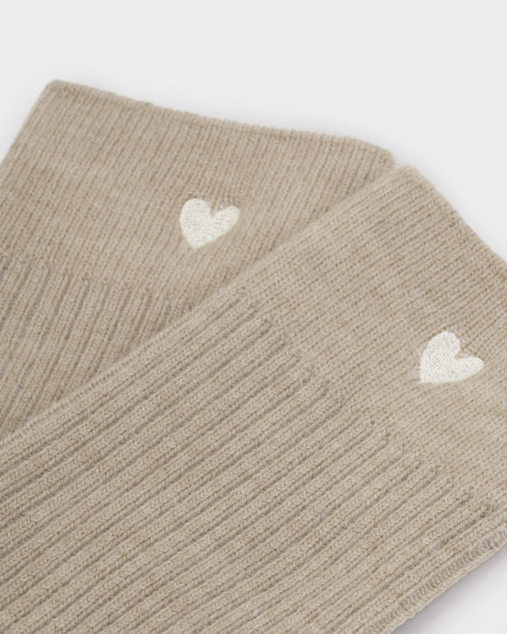 Katie Loxton Gift Boxed Heart Socks - Taupe