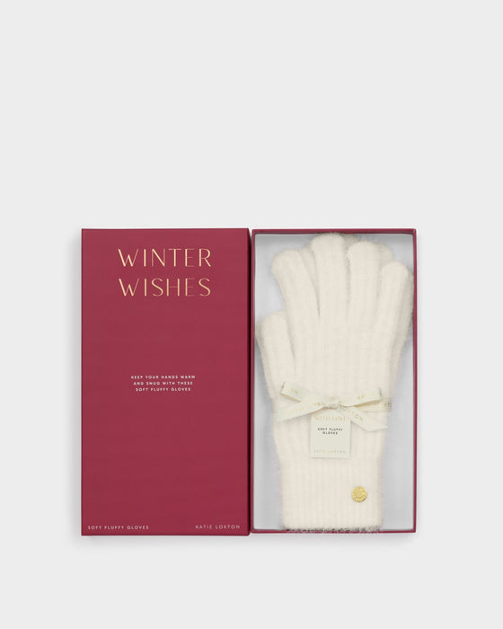 Katie Loxton Gift Boxed Knitted Gloves - White