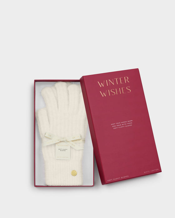 Katie Loxton Gift Boxed Knitted Gloves - White