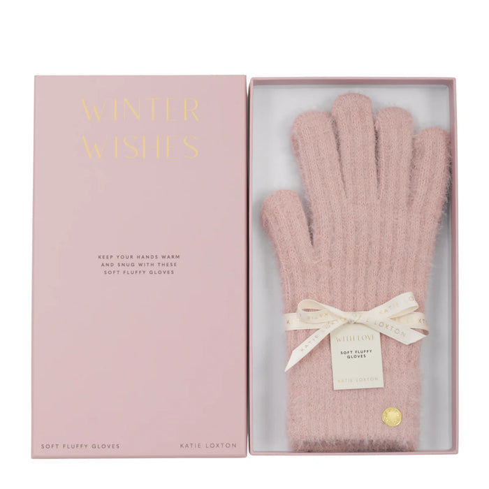 Katie Loxton Gift Boxed Knitted Gloves - Blush Pink