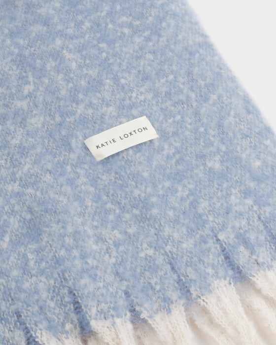 Recycled Check Tassel Scarf by Katie Loxton - Blue