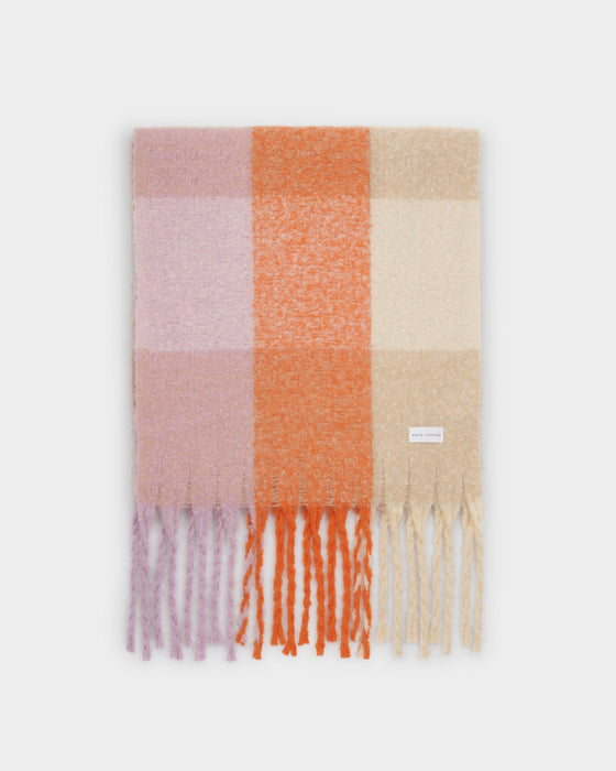 Recycled Check Tassel Scarf by Katie Loxton - Lilac