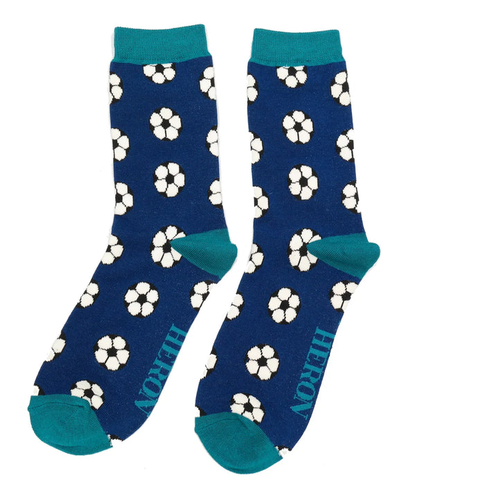 Mr Heron Bamboo Socks - Football Navy