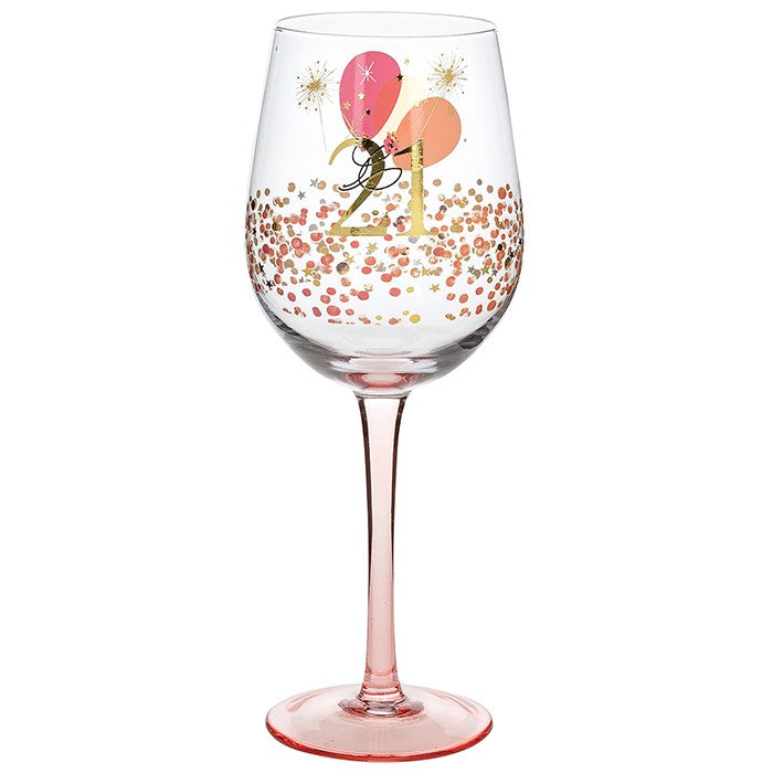 Blossom Birthday Wine Glass 21