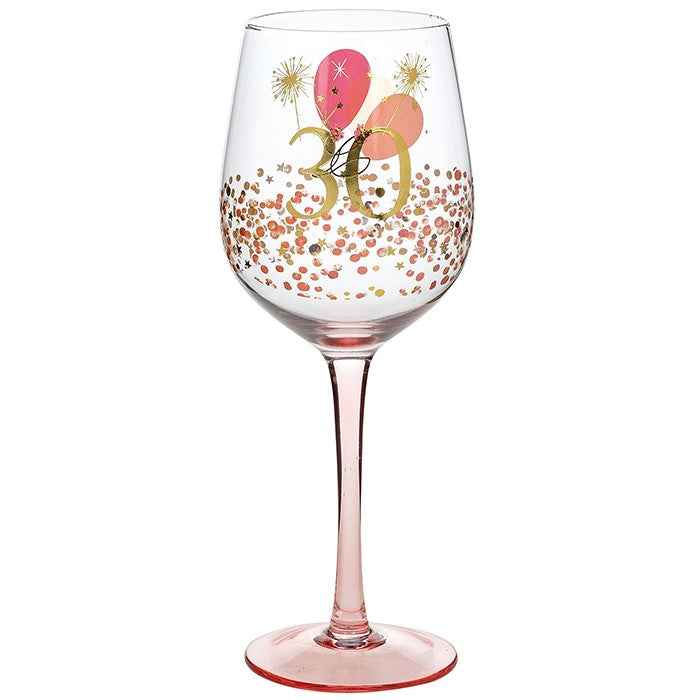 Blossom Birthday Wine Glass 30