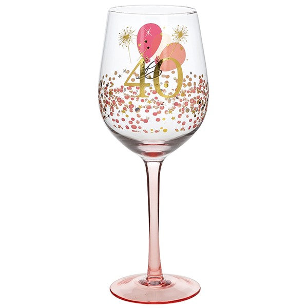 Blossom Birthday Wine Glass 40