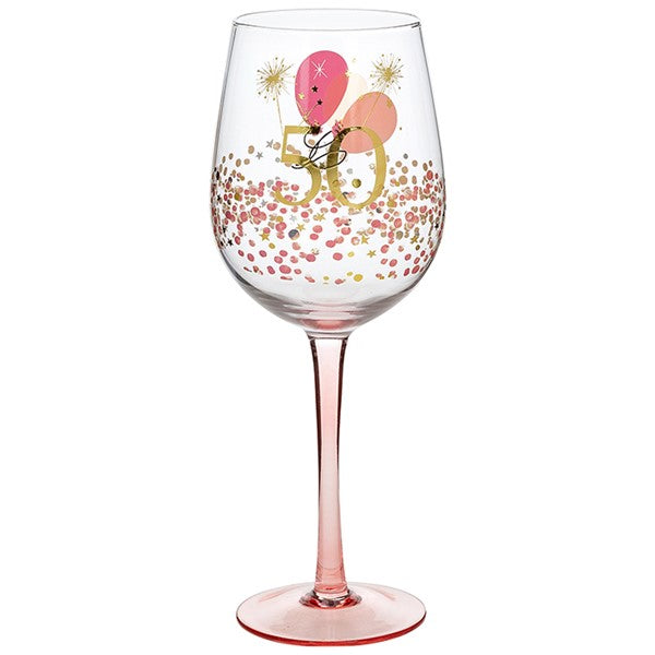 Blossom Birthday Wine Glass 50
