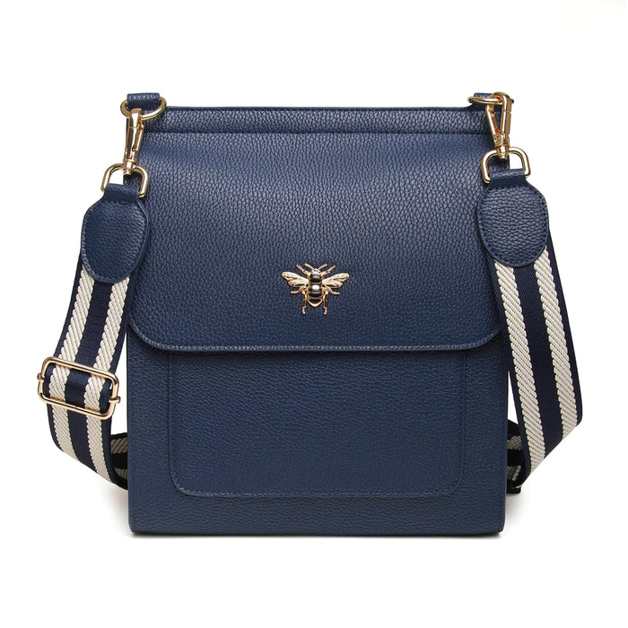 Navy Large Bloomsbury Crossbody Bag by Alice Wheeler