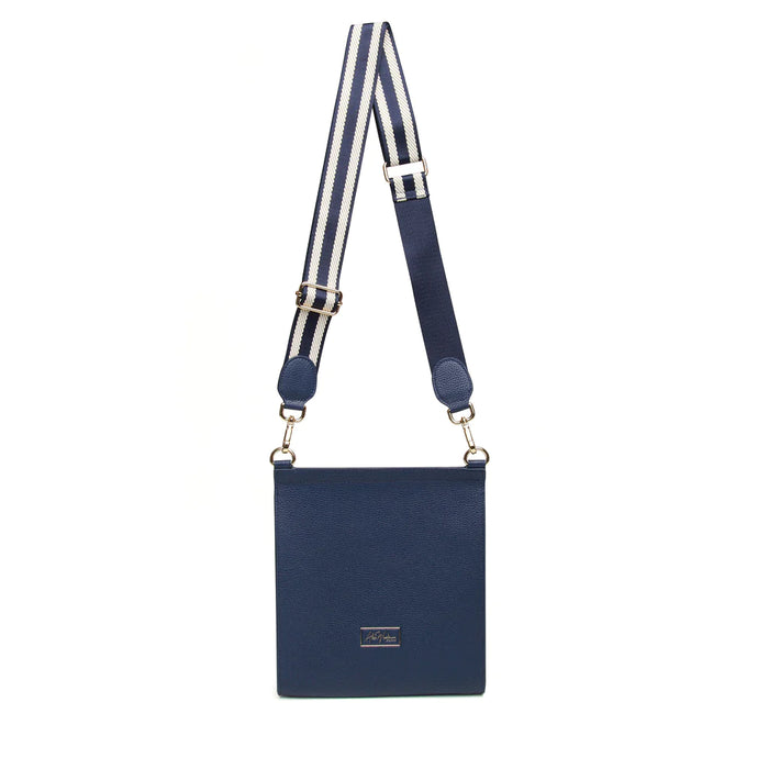 Navy Large Bloomsbury Crossbody Bag by Alice Wheeler