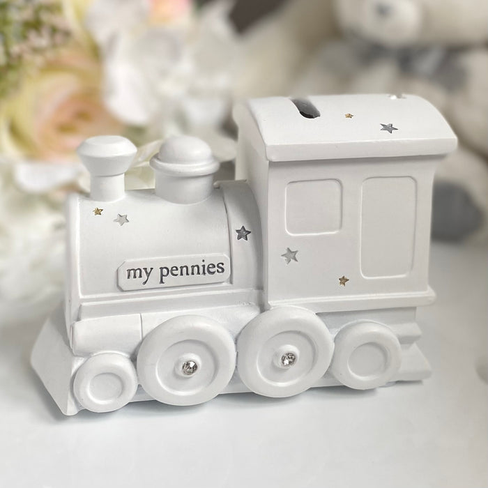 White Train Money Box by Bambino — Lovely Libby's