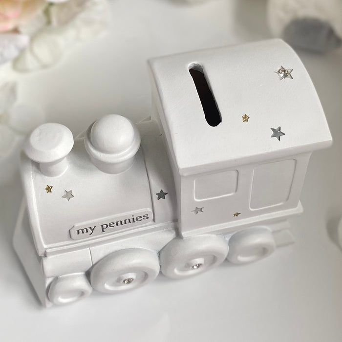 White Train Money Box by Bambino