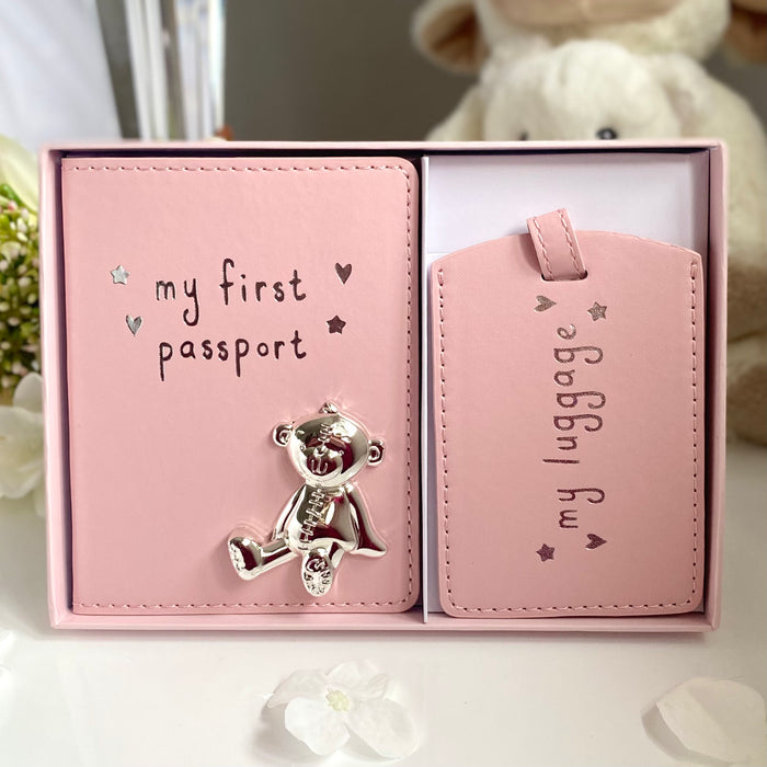 My First Passport Holder and Luggage Tag - Pink