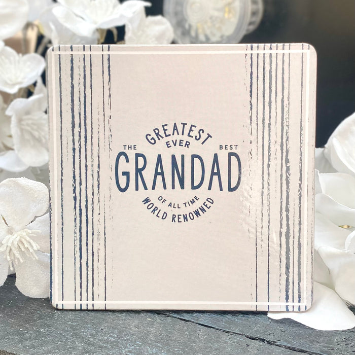 "Greatest Ever Grandad" Whisky Glass & Coaster Set