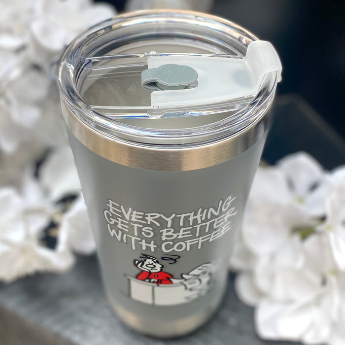 "Everything Gets Better With Coffee" Stainless Steel Travel Mug by Chaps Stuff