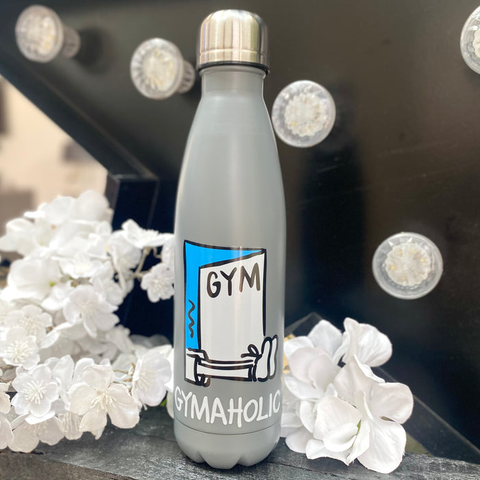 "Gymaholic" Stainless Steel Water Bottle by Chaps Stuff