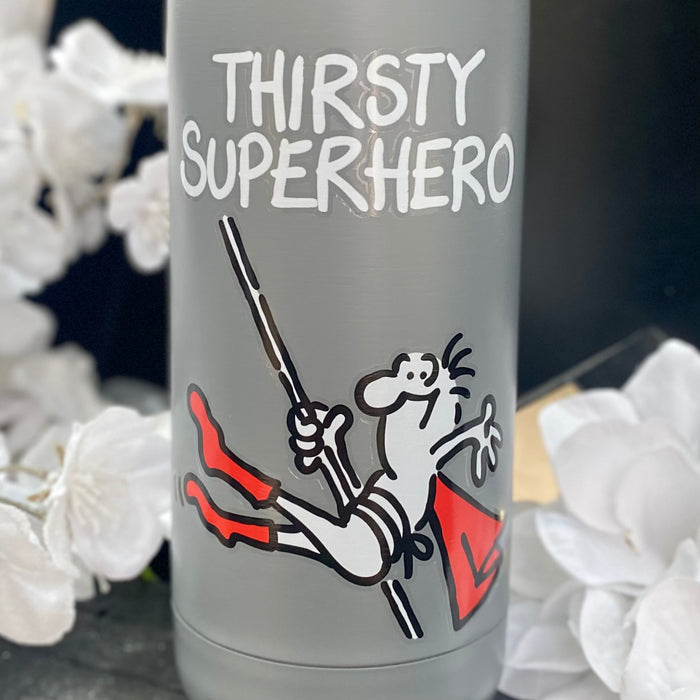 "Thirsty Superhero" Stainless Steel Water Bottle by Chaps Stuff