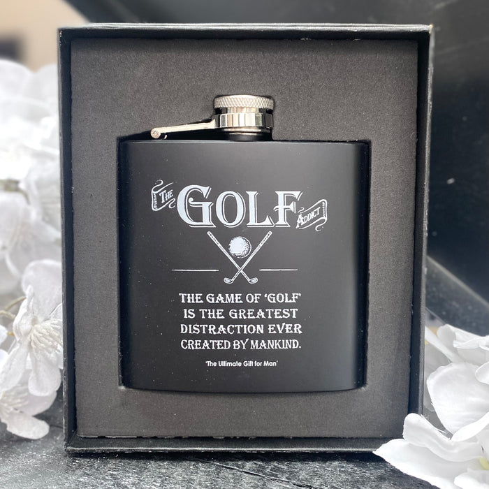 "Golf Addict" Hipflask