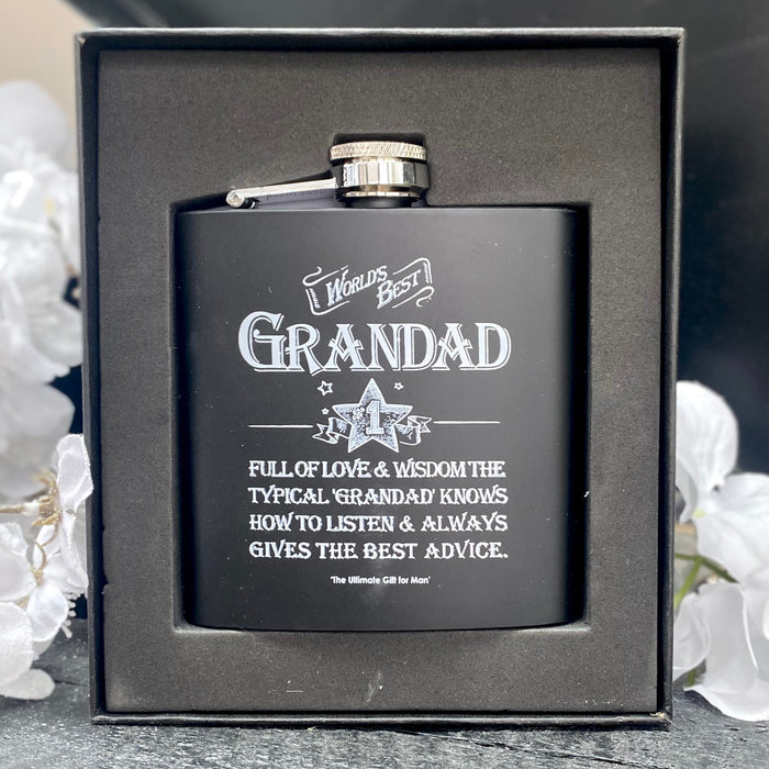 "World's Best Grandad" Hipflask