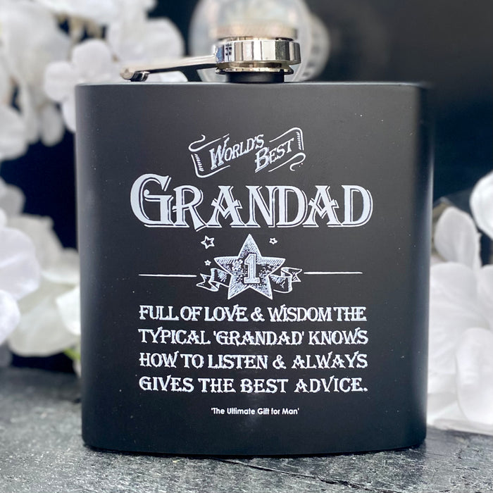 "World's Best Grandad" Hipflask
