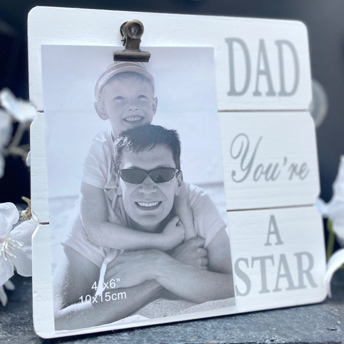 Dad Wooden Clip Frame