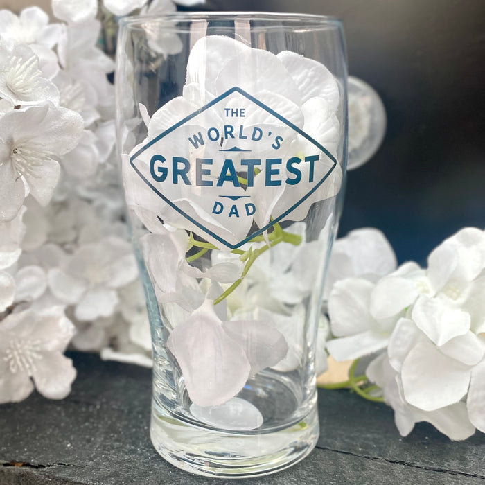 "World's Greatest Dad" Beer Glass & Coaster Set